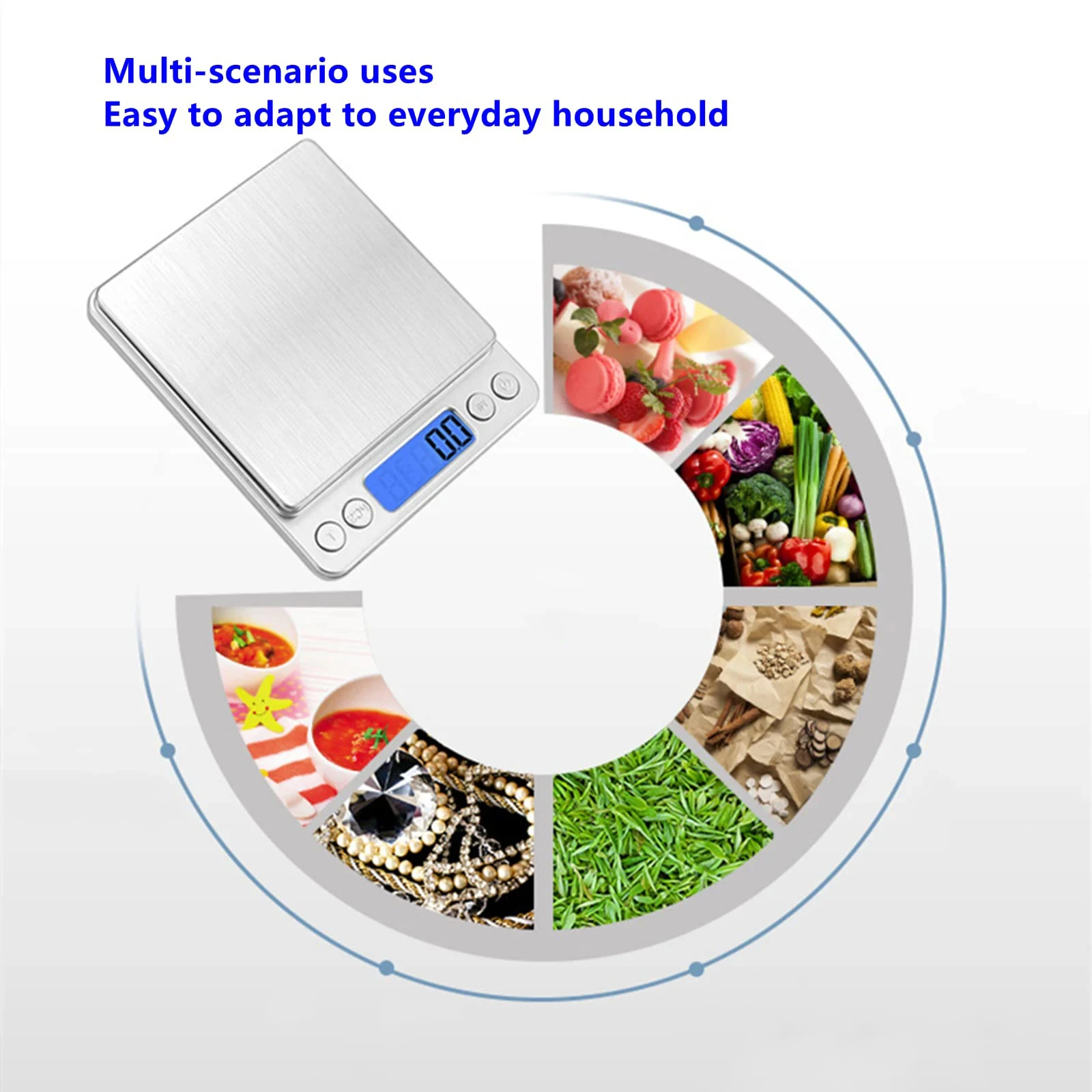 Báscula Digital de cocina para joyería, balanza pequeña de 3000g/0,1g para alimentos, peso Digital de gramos y onzas, con LCD/tara