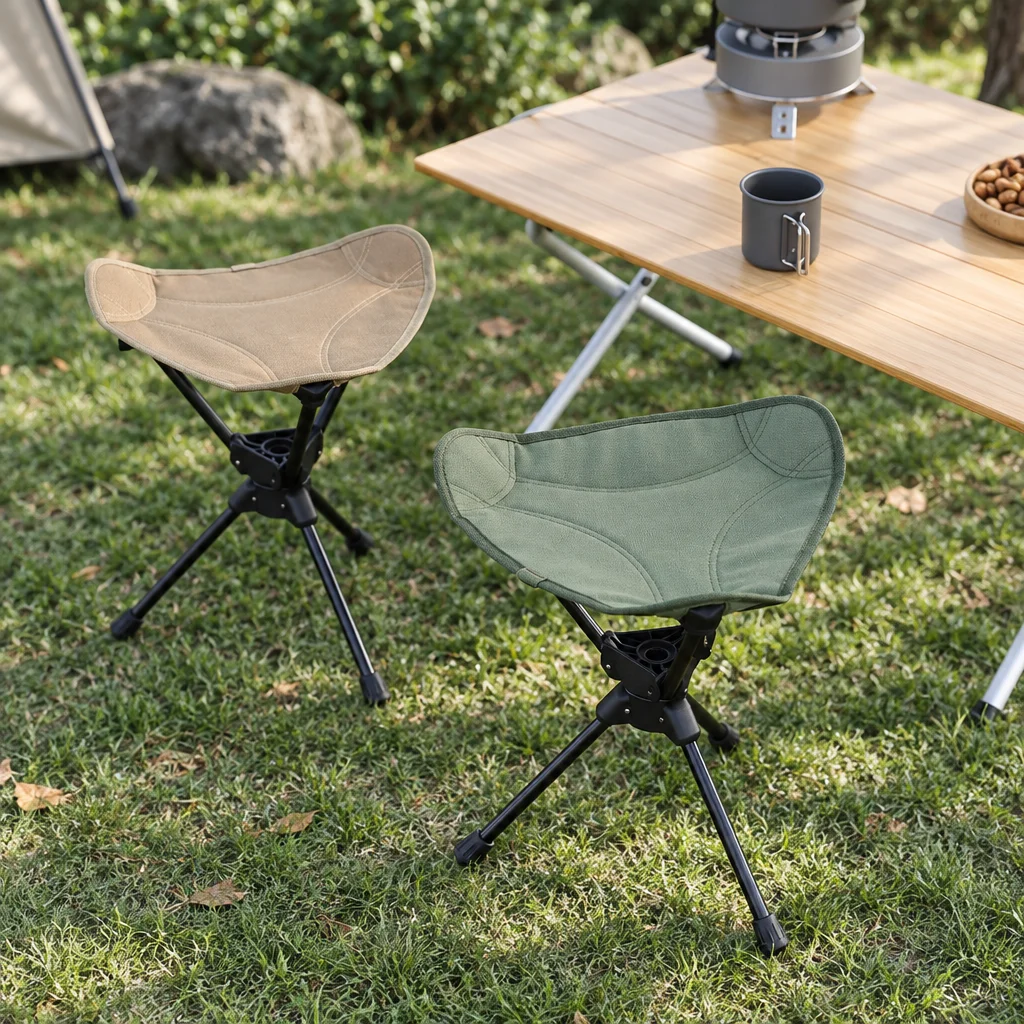 360° Rotatable Tripod Stool Aluminum Alloy Ultralight 900g Portable Folding Outdoor Camping Fishing Stool with Carry Bag