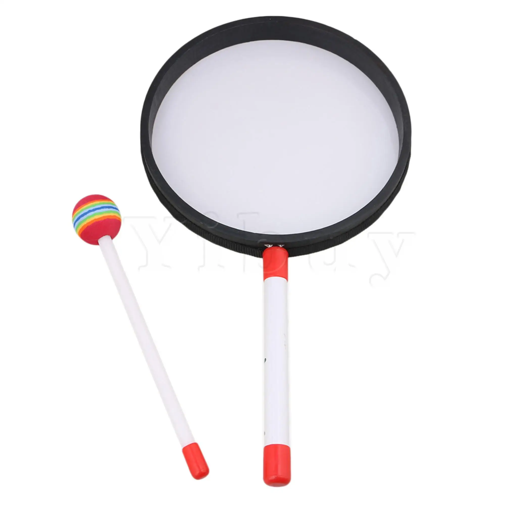 Yibuy 10pcs 7.9inch Lollipop Shape Hand Drum Percussion Musical Instruments Education Toys for Kid with Candy Drumstick