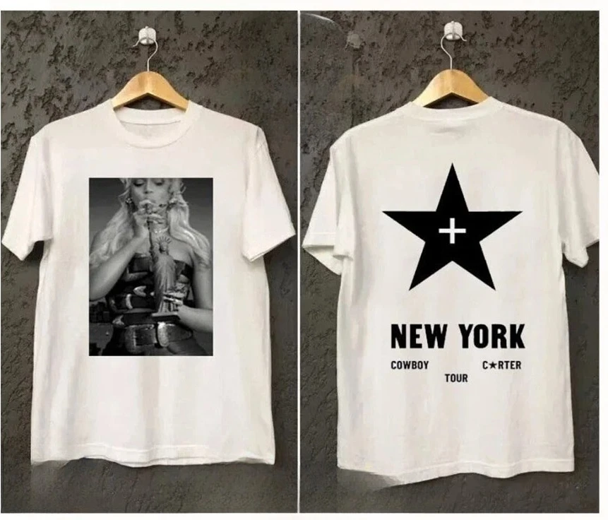 

НОВИНКА!!! Эксклюзивная женская футболка из 100% хлопка New York Beyoncé Denim Carter Tour 2025 Reissue