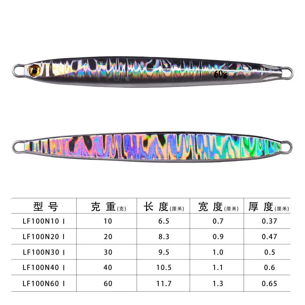 الجملة 10 جرام 20 جرام 40 جرام 60 جرام المعادن تهزهز الصيد إغراء مضيئة المياه المالحة سريع غرق القفز قارب الطعم الصيد البحري الوالج #5