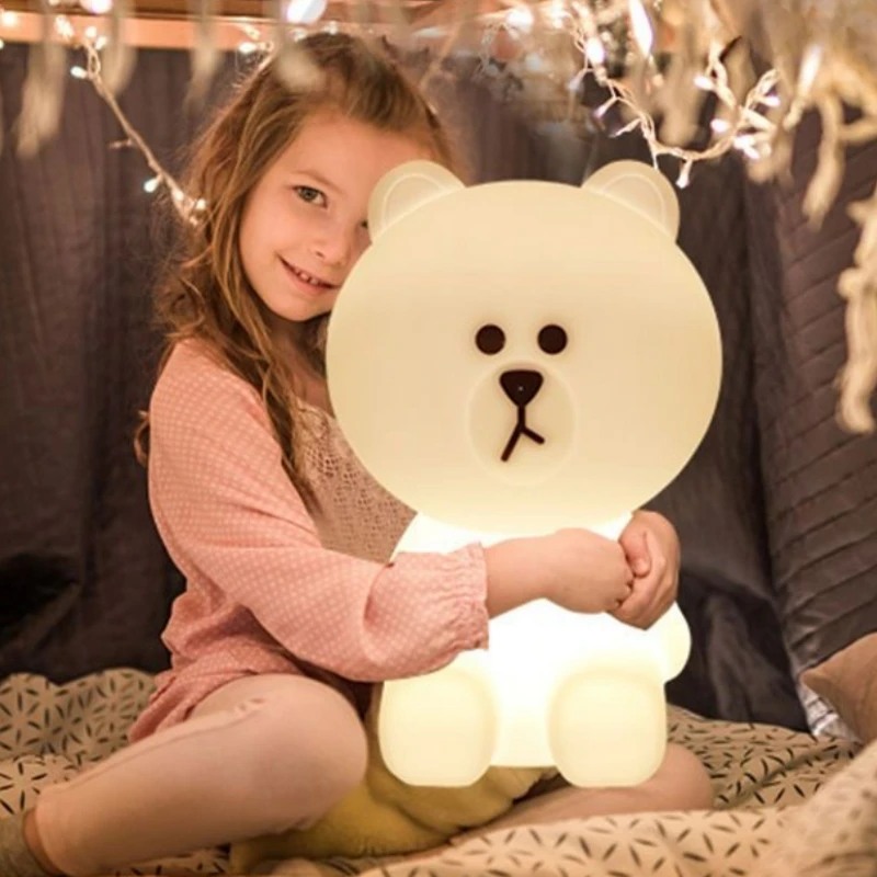 LED Cute 30CM Bear Mood Light Night Lamp Children\'s Bedroom Bedside Lights LED Table Light Living Room Floor Light Birthday Gift