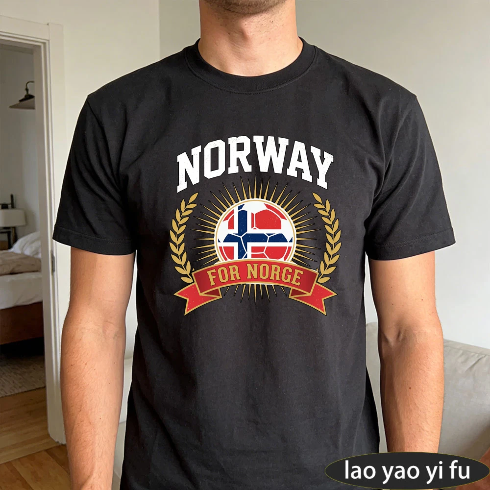 Norway Football Printed Tshirt Norge Men Women T-Shirt Unisex Gift for Sports Fans Shirt Soccer Part Supplies Casual Cotton Tops