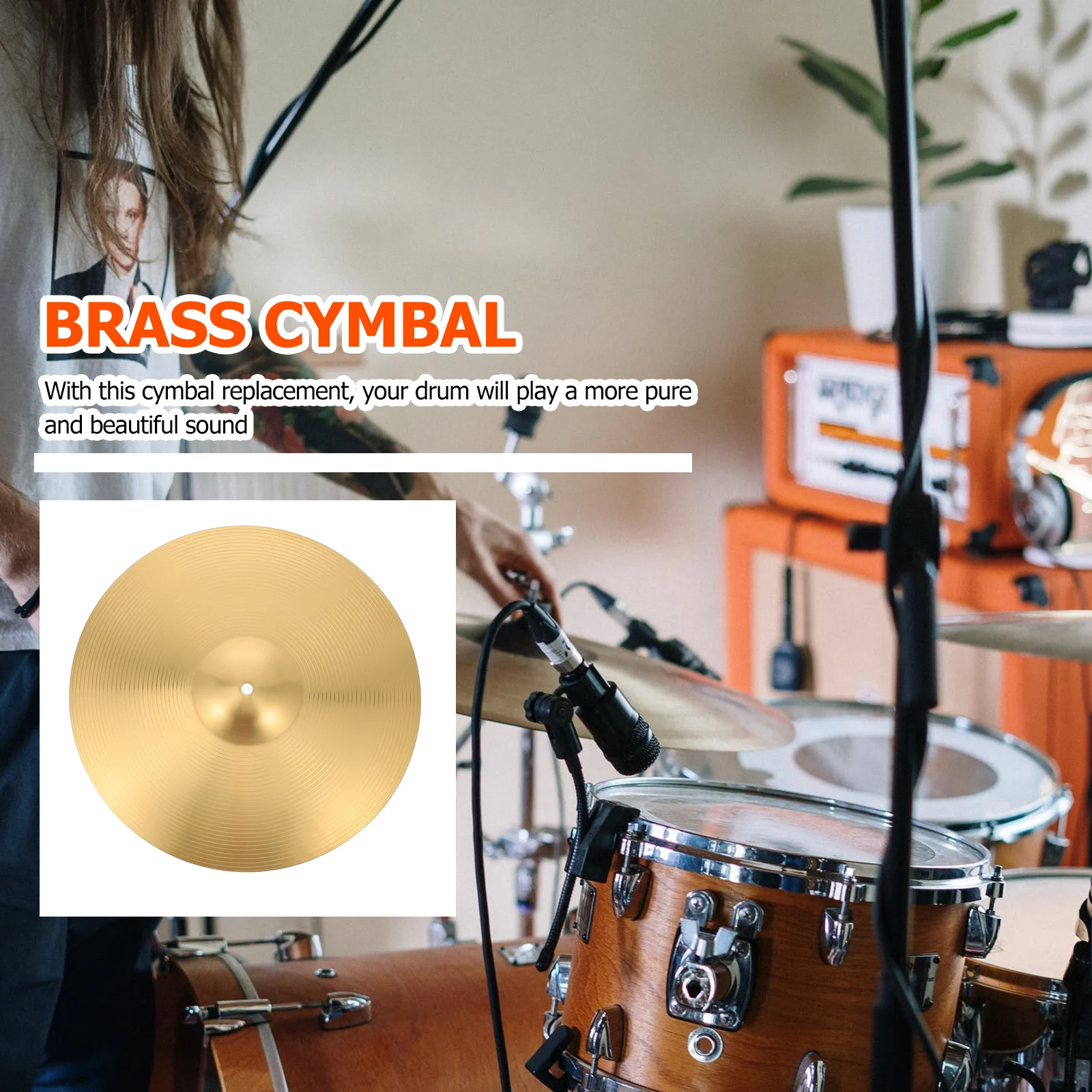 

Jazz Drum Cymbal Brass Alloy High Grade Small Drum Set Part Replacement Metal Percussion Accessory Brass Cymbal