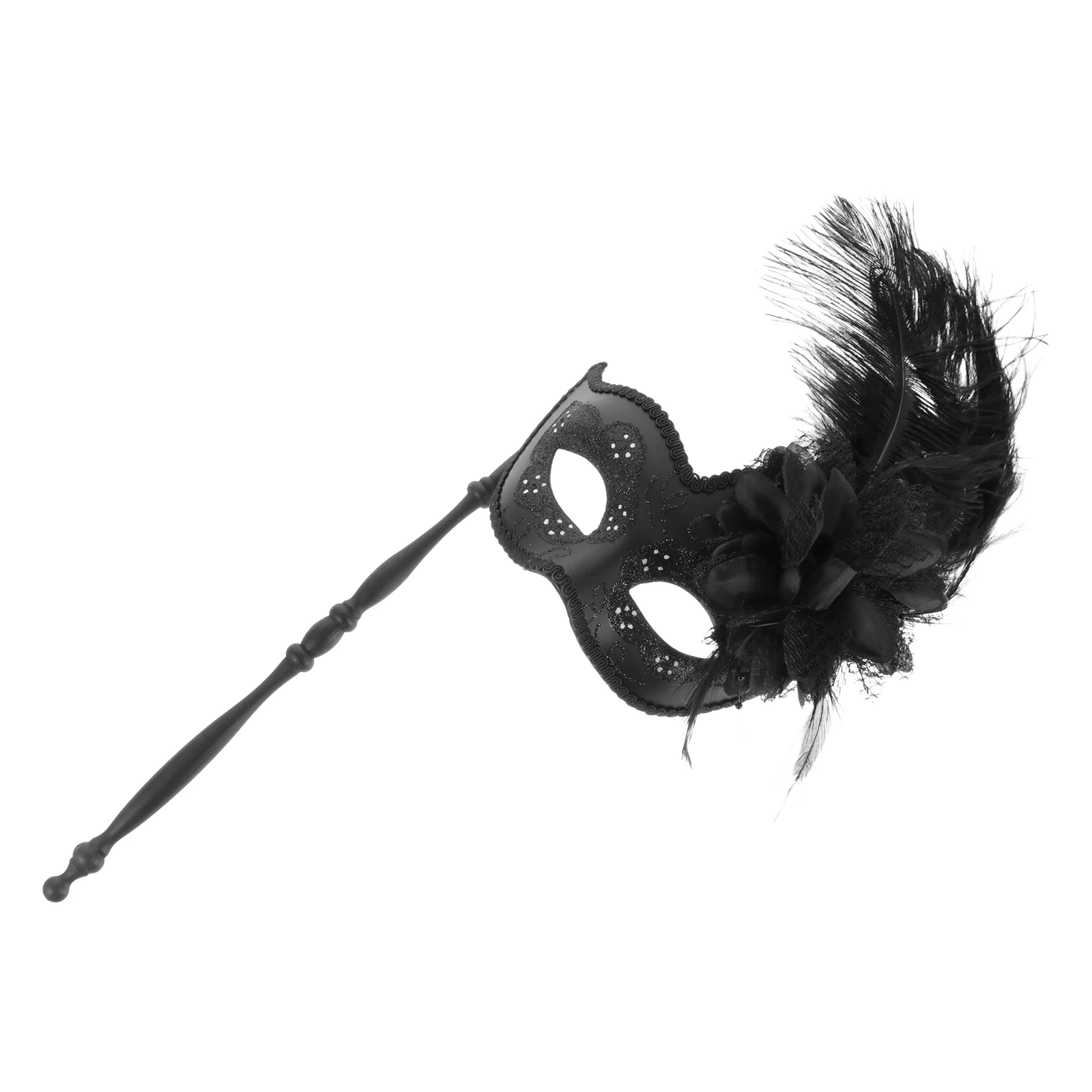 

Masquerade Mask Stick for Women Party Costume Halloween Festival Props Mask Decor Accessory