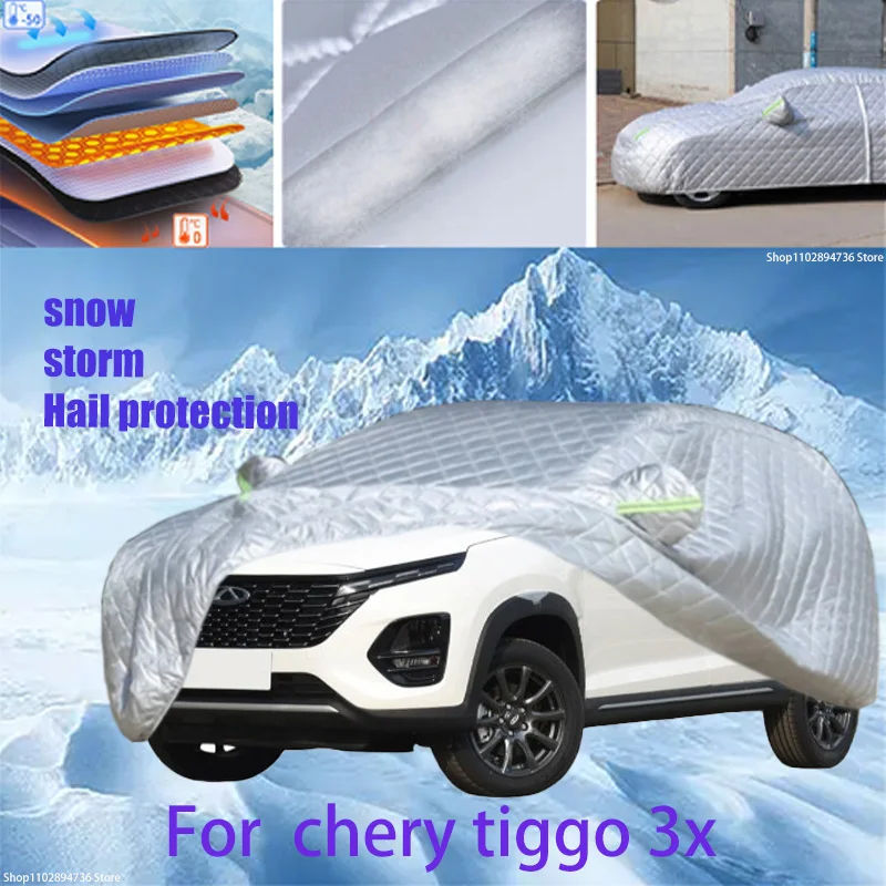 

For chery tiggo 3x Outdoor Cotton Thickened Awning For Car Anti Hail Protection Snow Covers Sunshade Waterproof Dustproof