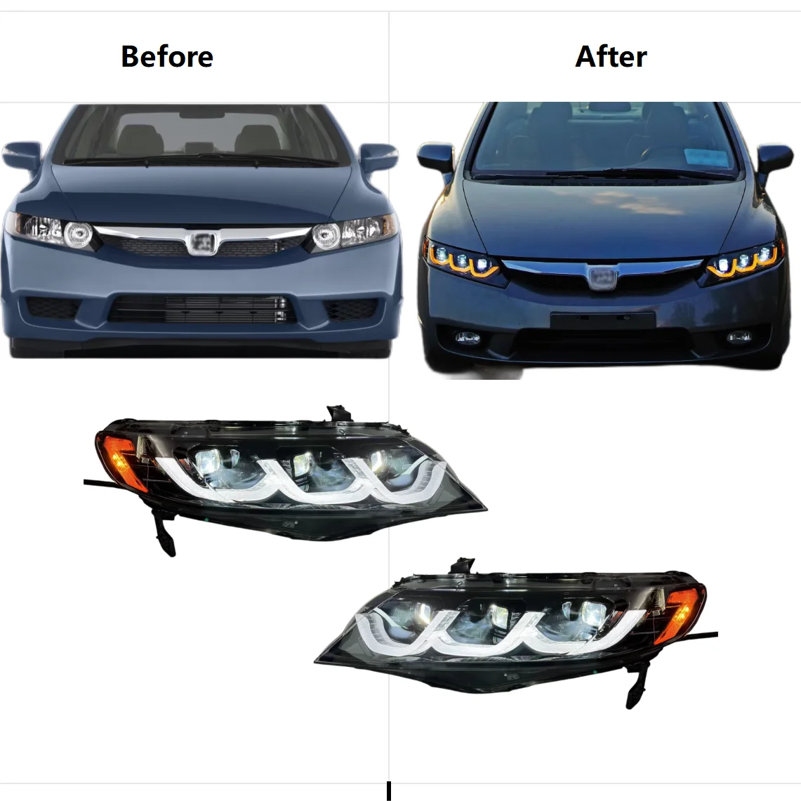 

Factory Price Upgrade Modified Water-proof Headlamp LED Headlight for Honda Civic 2006-2011
