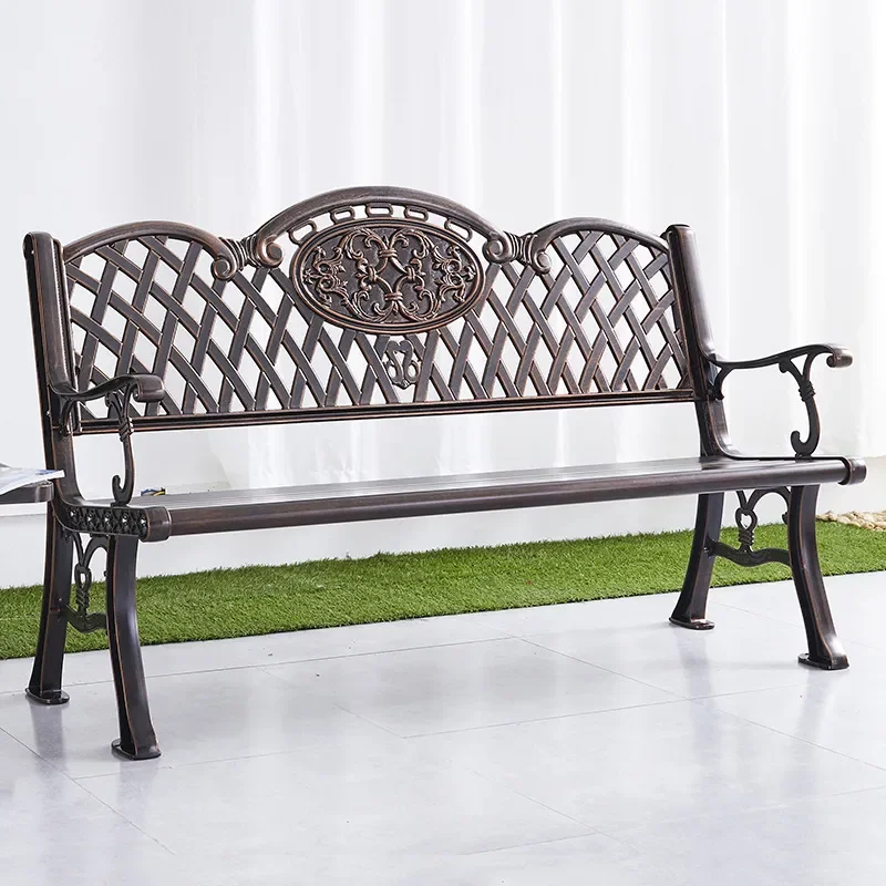 for Outdoor Cast Aluminum Park Chair Landscape Small Area Long Row Chair Courtyard Bench Outdoor Leisure Chair Backrest Bench