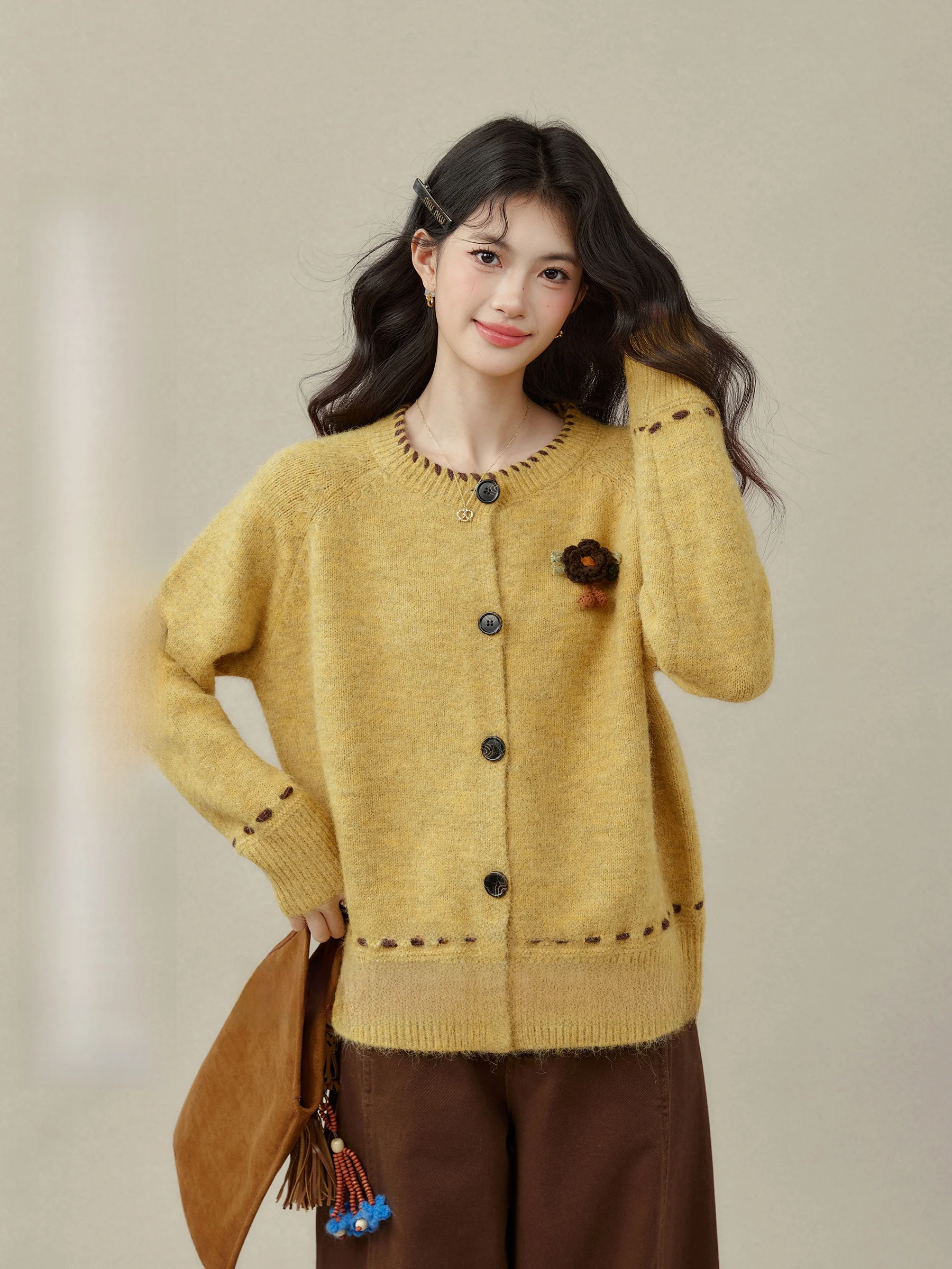 

Мягкий вязаный оранжевый свитер-топ Ele Slimming для полных женщин, винтажный стиль, зимняя мода, эксклюзивно онлайн