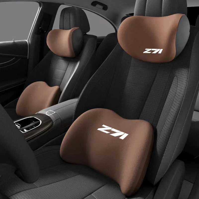 For Chevrolet Z71  Car Memory Foam Neck Pillow Lumbar Cushion To Relieve Cervical Fatigue Car Headrest Cushion