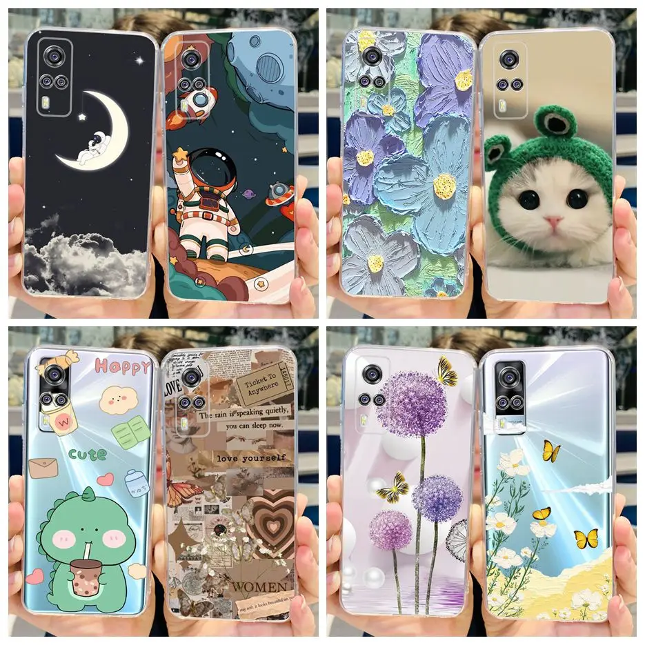 For Vivo Y31 Case Vivo Y51a Cute Painted Cover Soft Silicone Phone Case For Vivo Y51 2020 December VivoY31 Vivo Y51a Bags Bumper