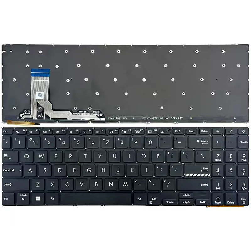New US Layout Keyboard For ASUS VivoBook Go 15 OLED E1504 E1504F E1504G Black/Silver Color