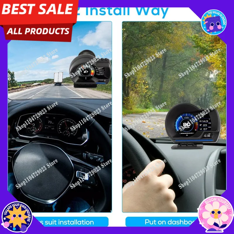 

Car HUD head-up display P6 high definition obd liquid crystal meter slope meter car detector
