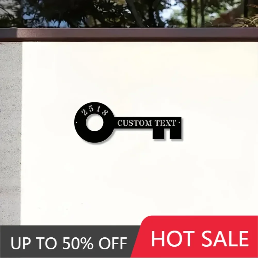 

Iron Wall Hanging,Customizable Key - Like Metal House Number Sign for Stunning Entryway Wall Decor Great Housewarming Gift Wall
