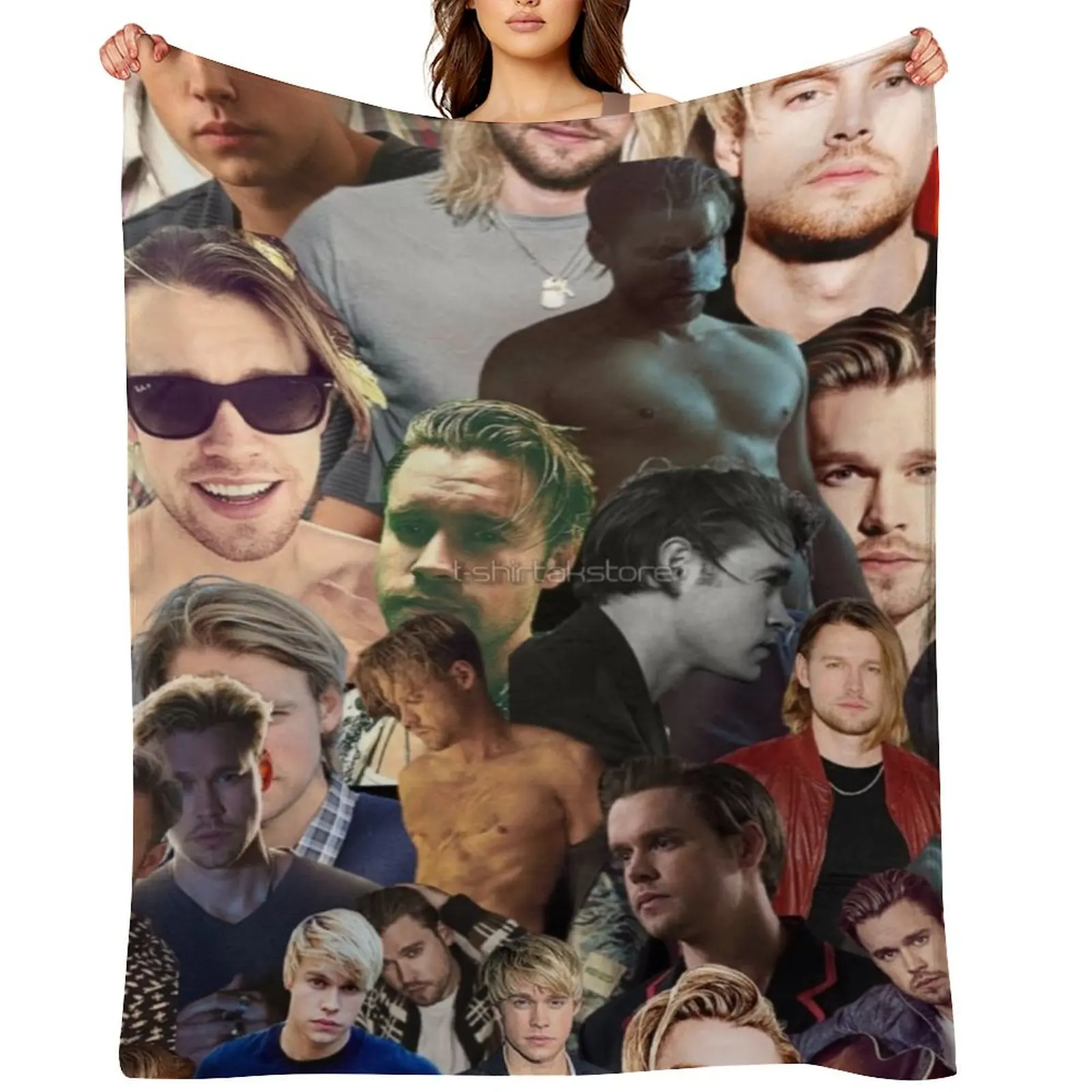 

chord overstreet photo collage Throw Blanket Vintage Summer Beddings Hairy Bed linens Blankets