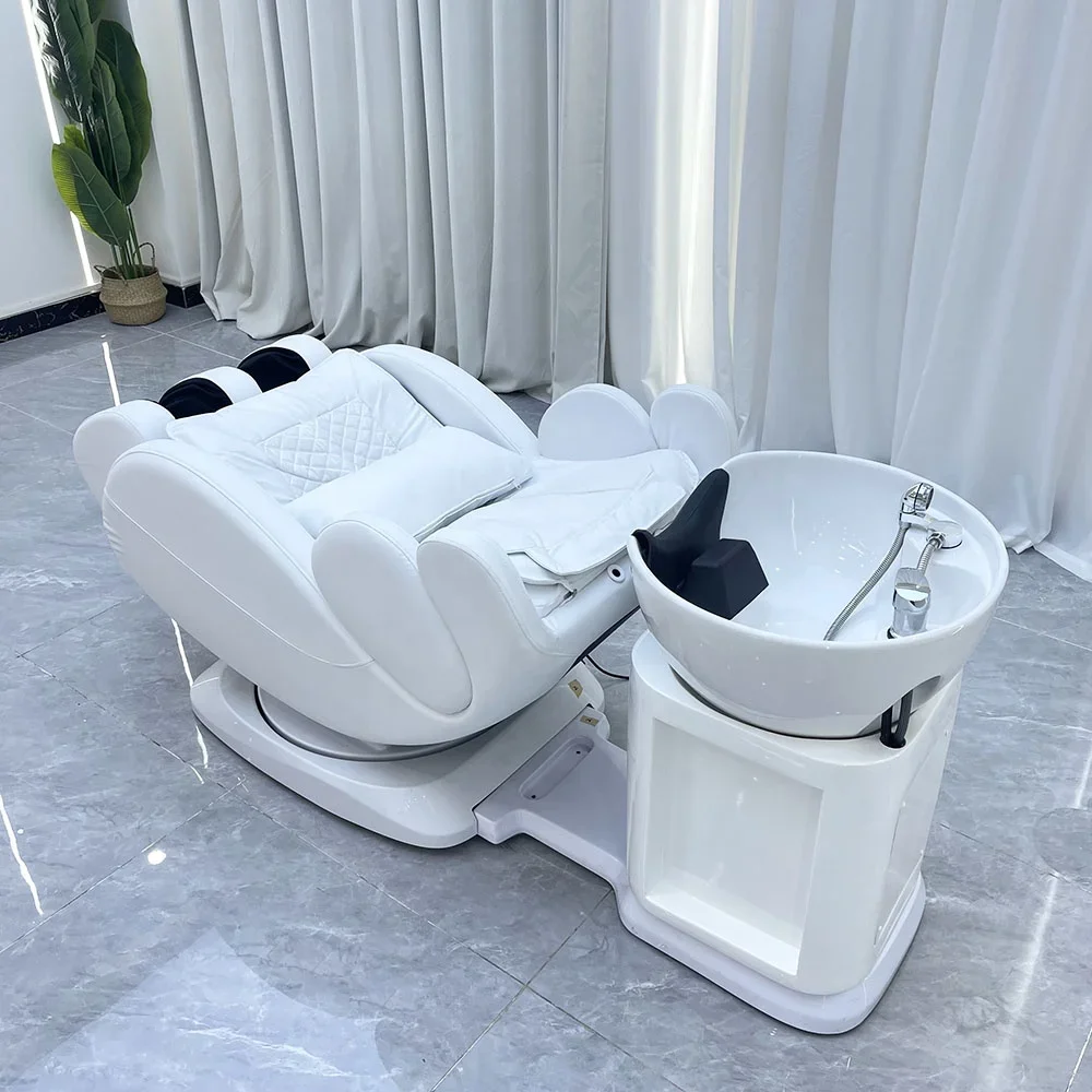2026 Electric Styling Spa Hair Washing Chair Shampoo Massage Chair Zero Gravity Salon Sink for Hair Washing Chair Shampoo Wash U