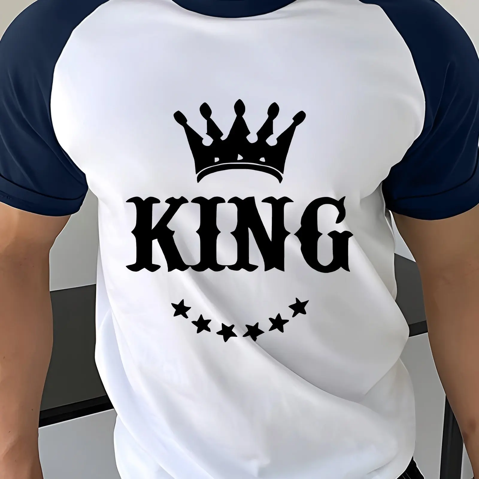 

Funny King Crown Pattern Men's T Shirt Hip Hop Trend Harajuku Vintage Clothes Casual O-neck Short Sleeve Tops Summer Streetwear