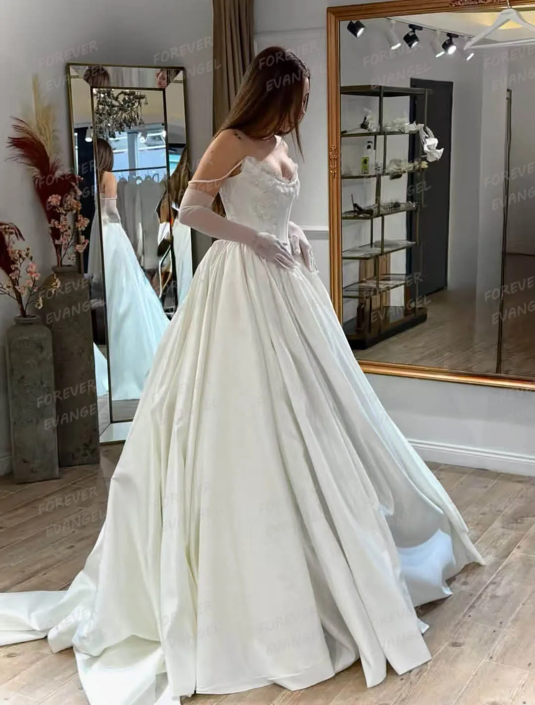 

Simple Boat Neck Wedding Dresses Woman A Line Satin Bride Gowns Ruffles Formal Sleeveless Backless Customized Vestidos De Novia