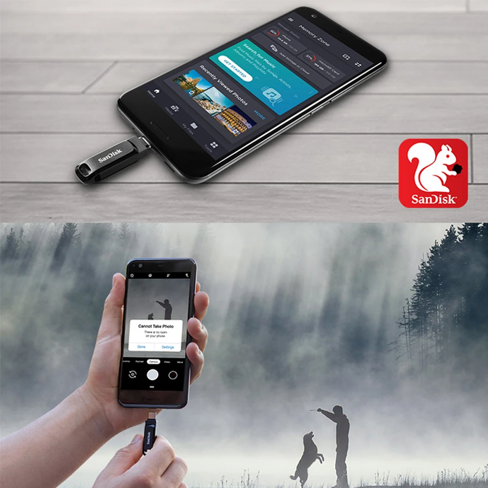 SanDisk OTG Type-C USB 3.2 Gen 1 แฟลชไดรฟ์ 64GB 128G 256GB 512GB Ultra Dual Drive Go USB Type-C U Disk 150-400MB/s สําหรับ PC/Mac