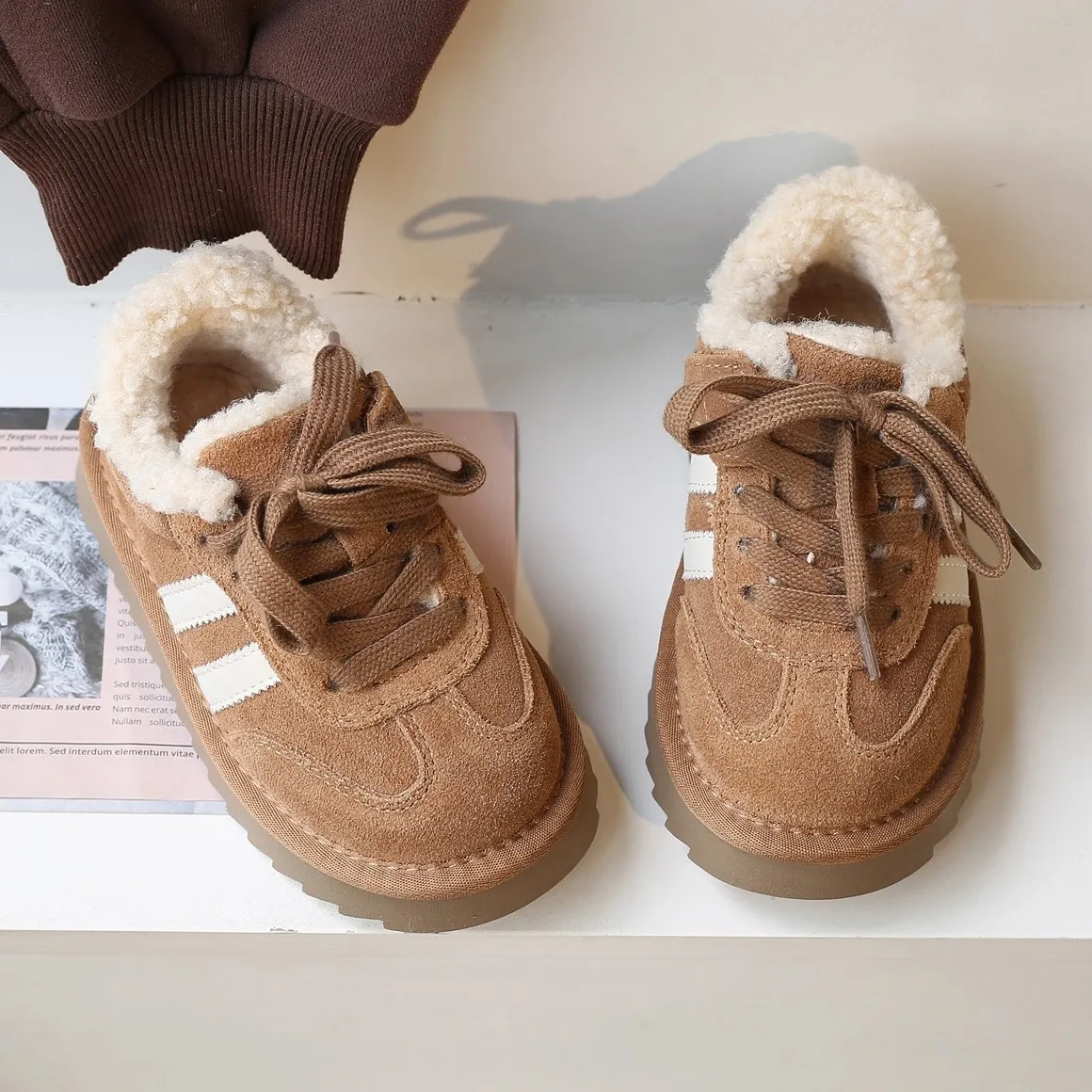 

Новинка 2025, детская хлопковая обувь, утолщенная обувь для доски, детская повседневная обувь