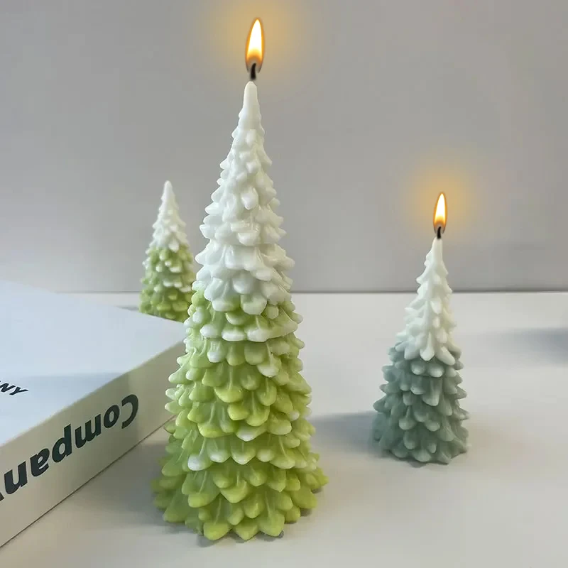 

DIY Plaster Resin Ornament Mould Christmas Decoration 3D Christmas Tree Aromatherapy Candle Silicone Mold