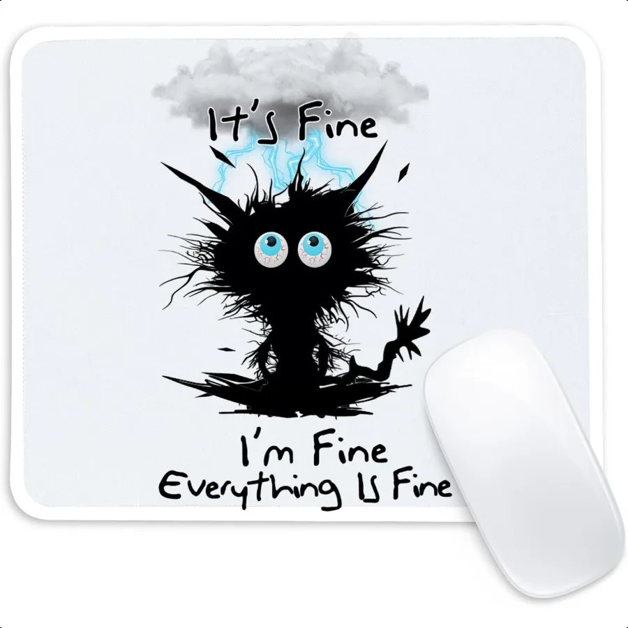 

Квадратный коврик для мыши Cat by Lightning, нескользящий резиновый коврик для мыши, украшение для дома и офиса, настольный коврик для мыши для ноутбука O