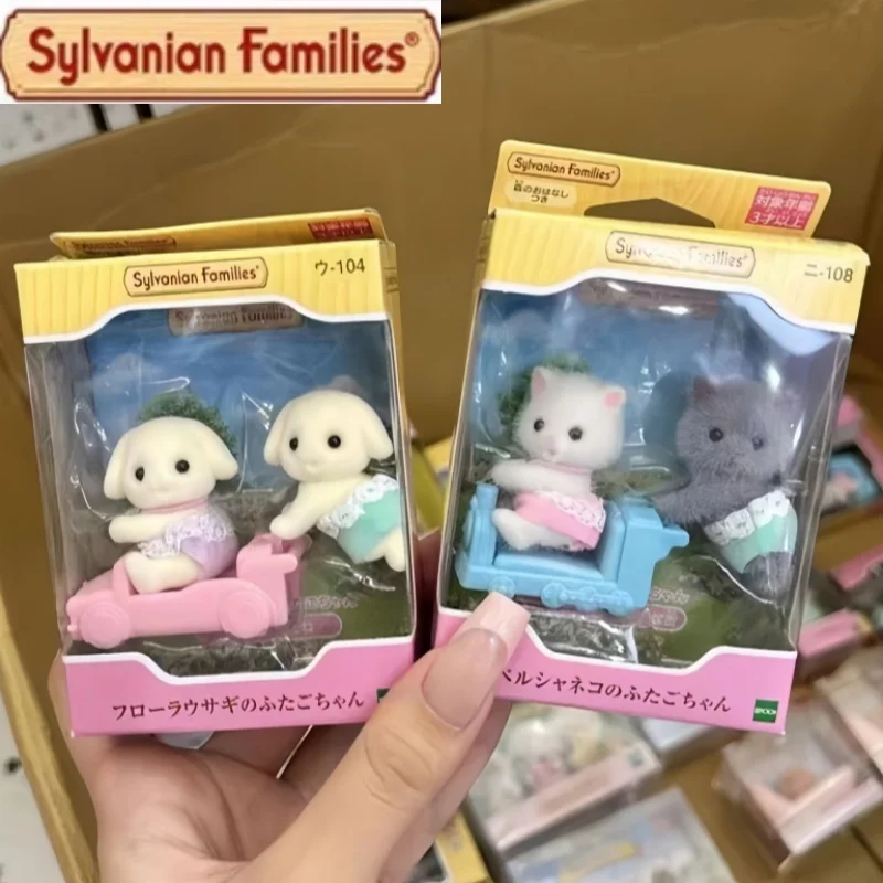 Original Sylvanian Families Anime Figure Ternurines Sylvanian Family Collection Cute Baby Doll Room Ornament Birthday Gift