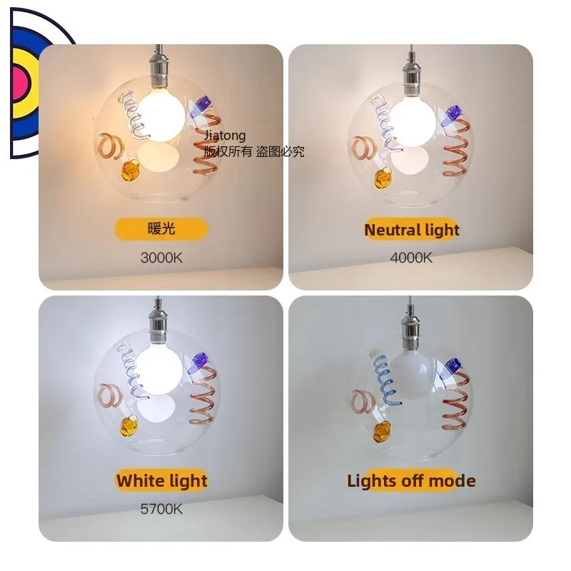 

Modern Colorful Glass Pendant Light Bauhaus Decorative Living Room Ceiling Lamp Island Bedroom Children's Room Lighting Fixtures