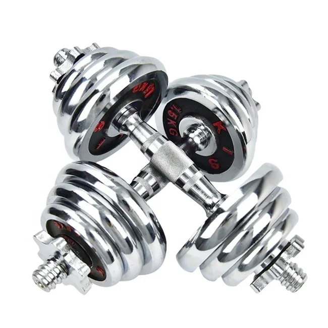 Portable Stainless Steel Dumbbell and Barbell Set Environmentally Friendly Fitness Equipment for Home Use