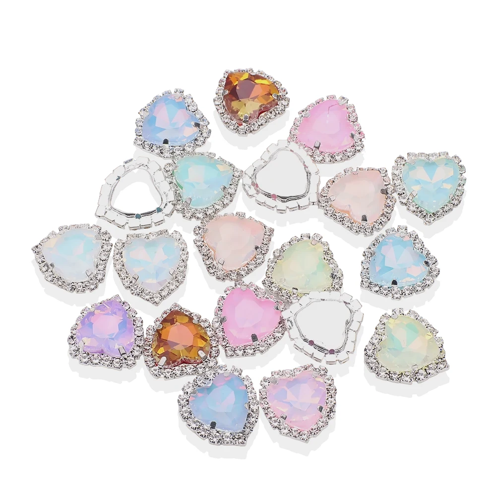 Love Crystal Buckle, Four Claw Diamond Surrounding Edge, Hand Sewn Diamond, DIY Jewelry Accessories, Clothing Material, 16mm New