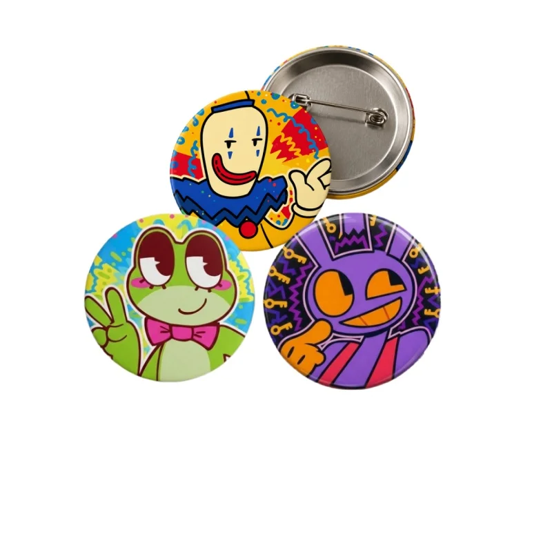 Ribbit Jax Kaufmo Badge Brooches Anime The Circus Pins Anime Cosplay Accessories Cartoon Pins Gift for Halloween Cos Fans Gift