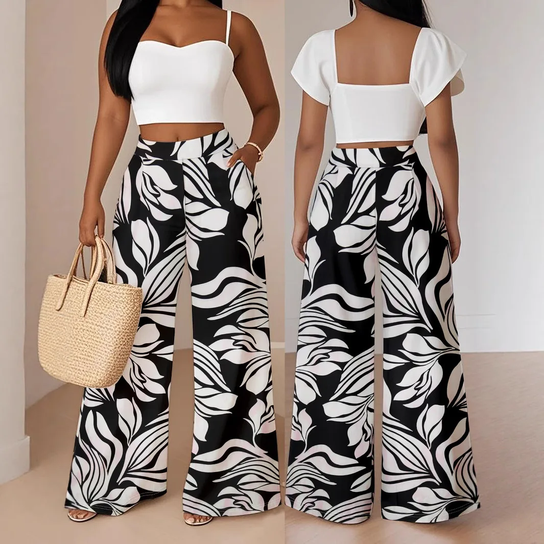 

Женские модные элегантные утягивающие брюки с высокой талией, свободные прямые брюки