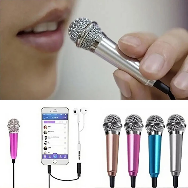 Portable Handheld Audio Microfon 3.5mm Stereo Studio Mic KTV Karaoke Mini Microphone For Smartphone Laptop PC Desktop 3.5 Mikrof