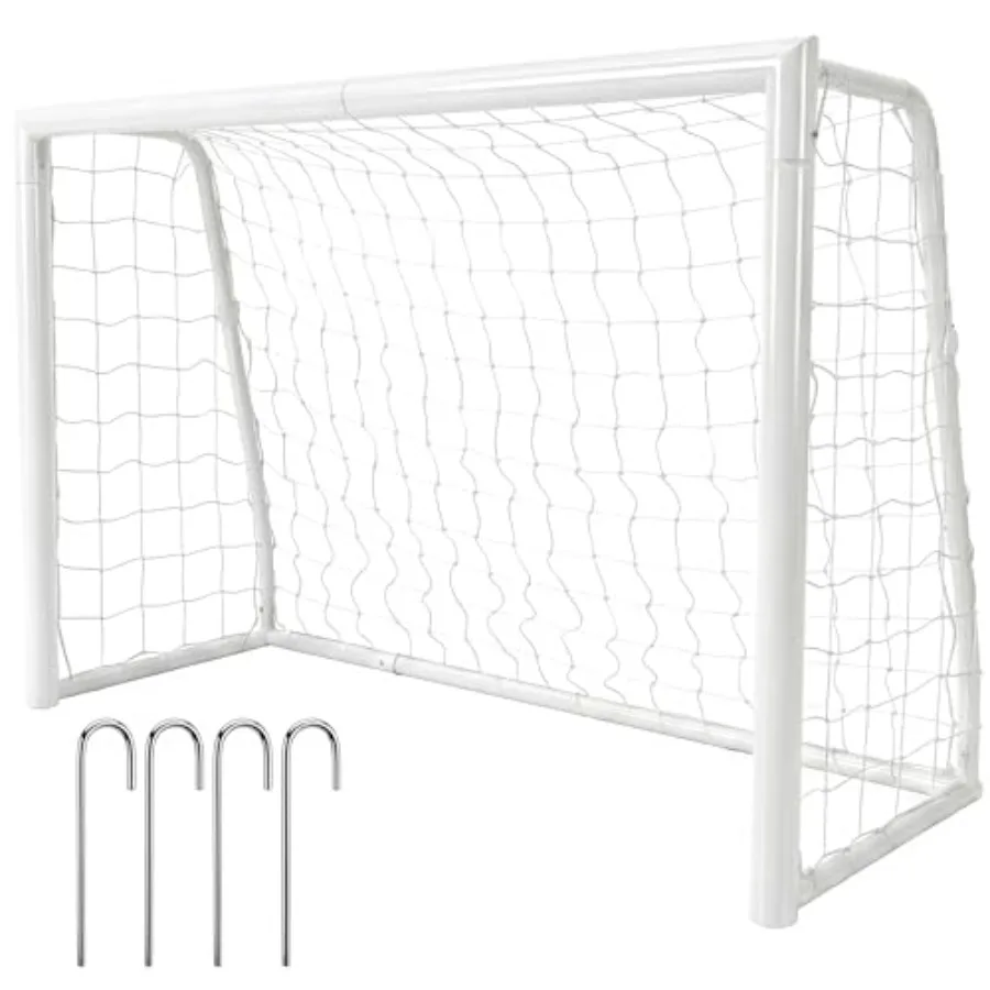 

Outdoor practice soccer goal for adults youth: steel competition-grade 6x4 ft portable backyard goal with black net and galvani