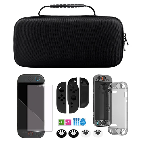 Kit de paquete de Estuche de viaje para Nintendo Switch 2, bolsa de carcasa dura protrctiva, película de temperatura, funda joycon de vidrio, tapa de joystick