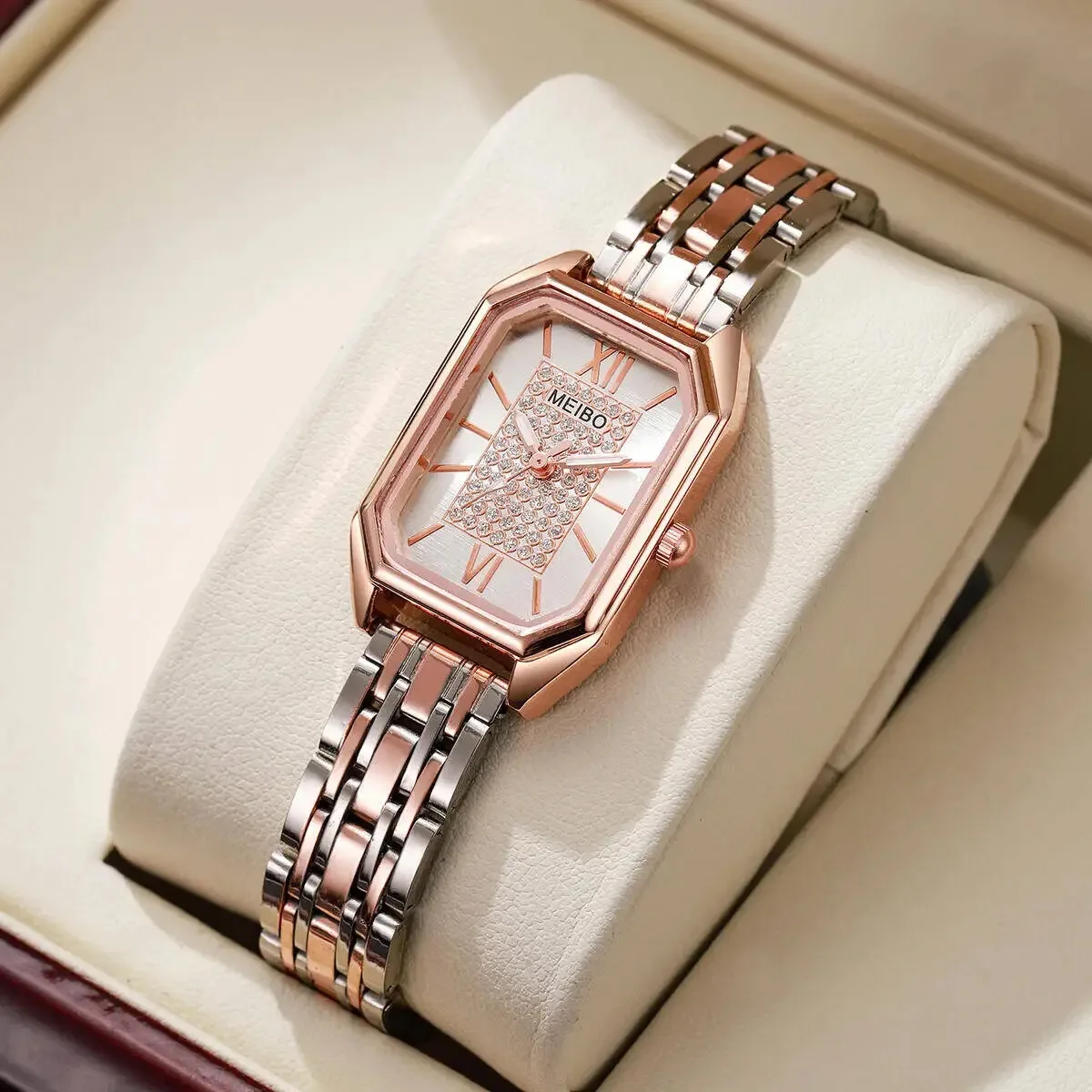 Fashion Rectangle Quartz Watch Luxury Alloy Strap Women Watche Clock Gift Reloj Mujer Relogio FemininoWithout Box