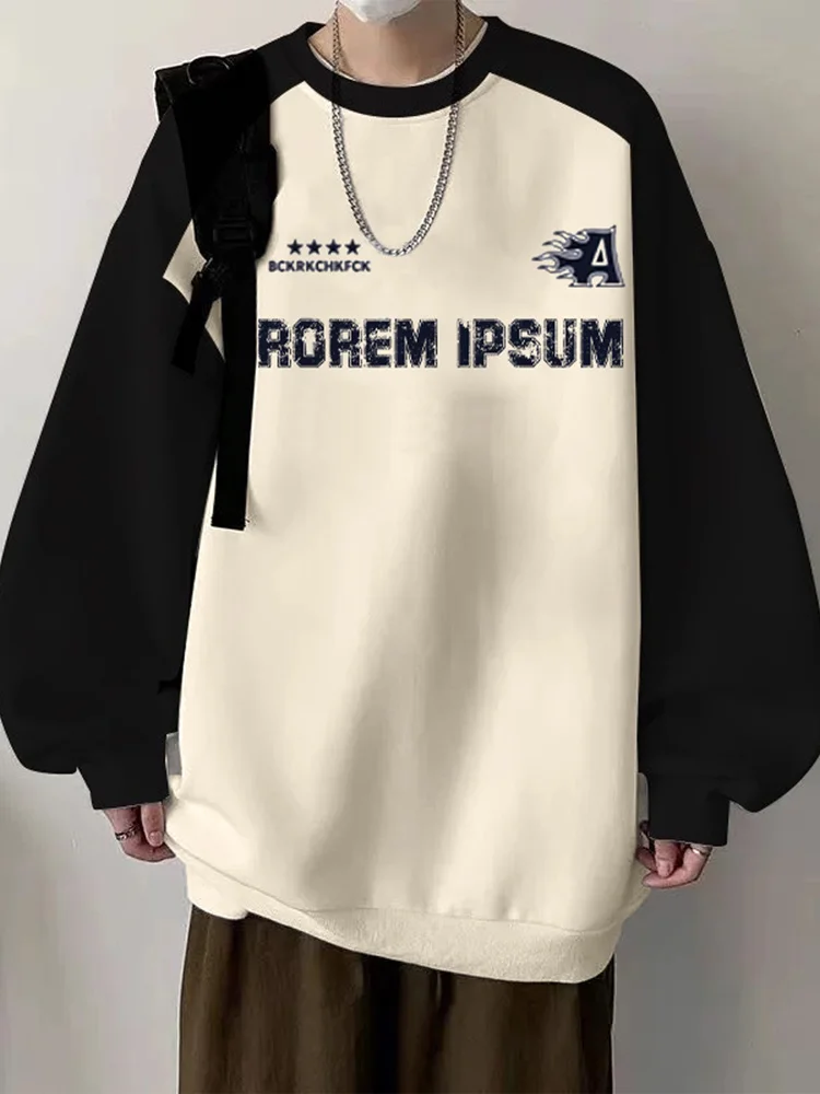 

Мужской свитшот в стиле ретро, круглый вырез, модный бренд, высококачественный универсальный топ для осени и зимы, Jaet Ins