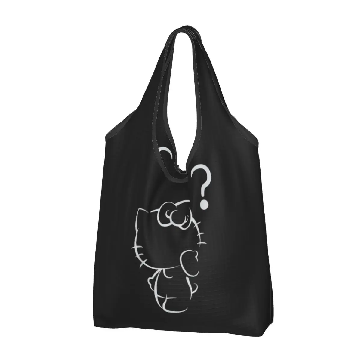 

Hello Kitty Question Mark Reusable Shopping Grocery Bags Foldable 50LB Weight Capacity Eco Bag Eco-Friendly Eco-friendly