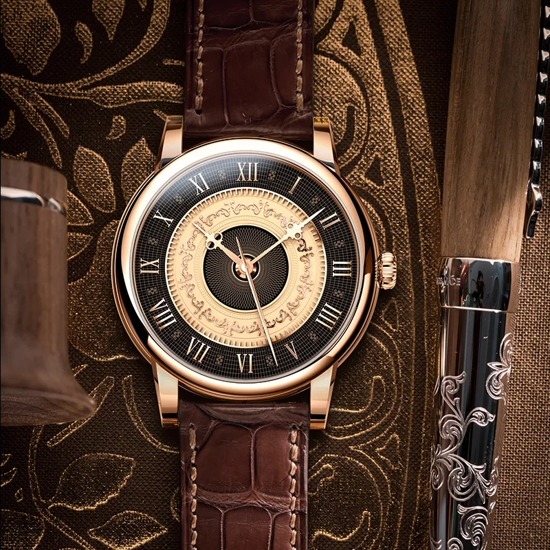 LOBINNI Men\'s Watch Retro Business Automatic Mechanical Watch MIYOTA 821A Movement 50 Water Resistant Sapphire Wrist Watch