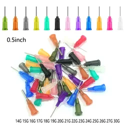 10/25/35/55pcs 0.5inch Precision Liquid Dispenser Syringe Needles 14G 15G 16G 17G 18G 19G 20G-30G Gauge Glue Dispenser Needle