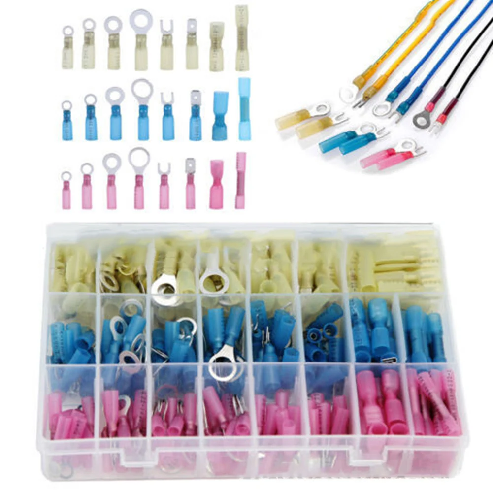 Robust Heat Shrink Electrical Connectors; Comprehensive Kit of 270pcs Crimp Connectors Proper Sealing and Reliability