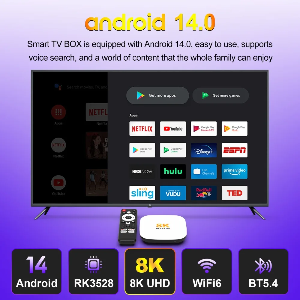 H96 Max M2 Plus Android 14,0 Smart TV BOX 100M RK3528 8K WIFI6 ARM Cortex A53 2/4GB 16/32/ 128GB 2,4G/5G Für Google Media Player