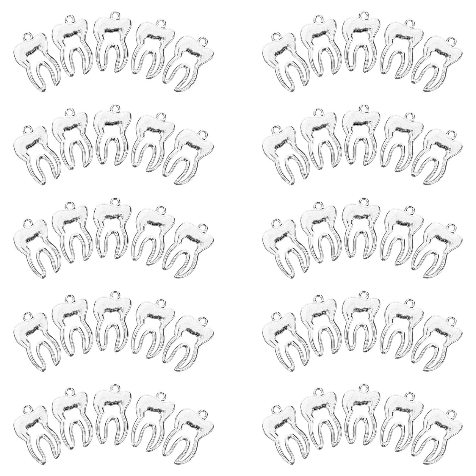 

50 шт., подвески в виде зубов, имитация зубов, ювелирные изделия, принадлежности для рукоделия «сделай сам», ожерелье, серьги, брелок, креативные ювелирные изделия, подвески