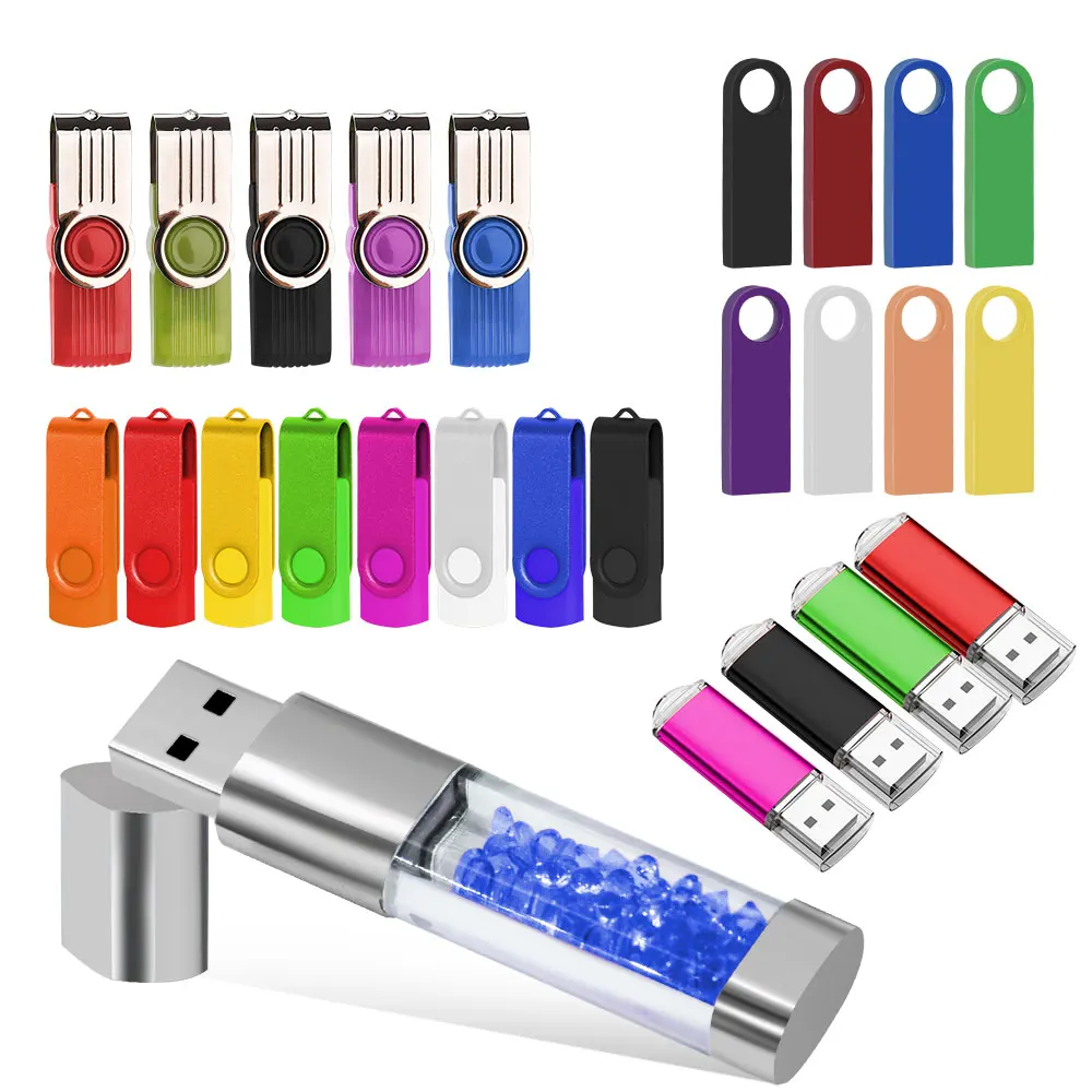 

USB-флеш-накопитель, мини-металлический кристаллический привод, поворотный флэш-накопитель, портативный флэш-накопитель, 16 ГБ, 32 ГБ, 64 ГБ, USB-накопитель 2.0 для свадьбы, 4 ГБ