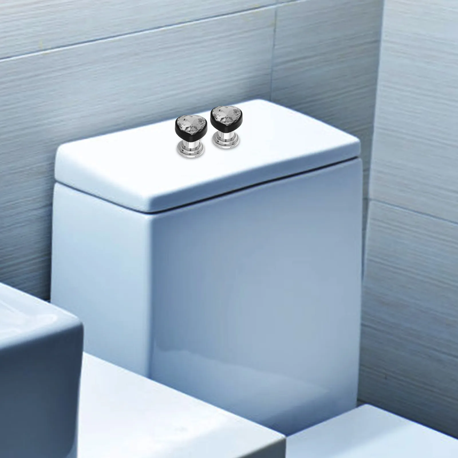 

2Pcs Heart Shaped Toilet Flush Button Pusher Long Nail Protector Toilet Tank Push Button Topper Durable Bathroom Aid