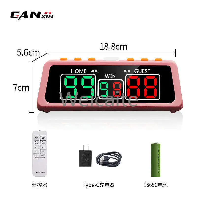 New Design Button Remote Control LED Digital Scoreboard Portable Mini Electronic Scoreboard for Ball Sports Chess Poker Scoring
