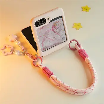 Roztomilý korejský jednobarevný přenosný kryt s centrální osou a hvězdou pro Samsung Galaxy Z Flip7 Z Flip6 Zflip6 flip 5 Flip7FE 10 nejlepší prodej Flipové pouzdro Sailor Moon pro Samsung Galaxy Z - №6