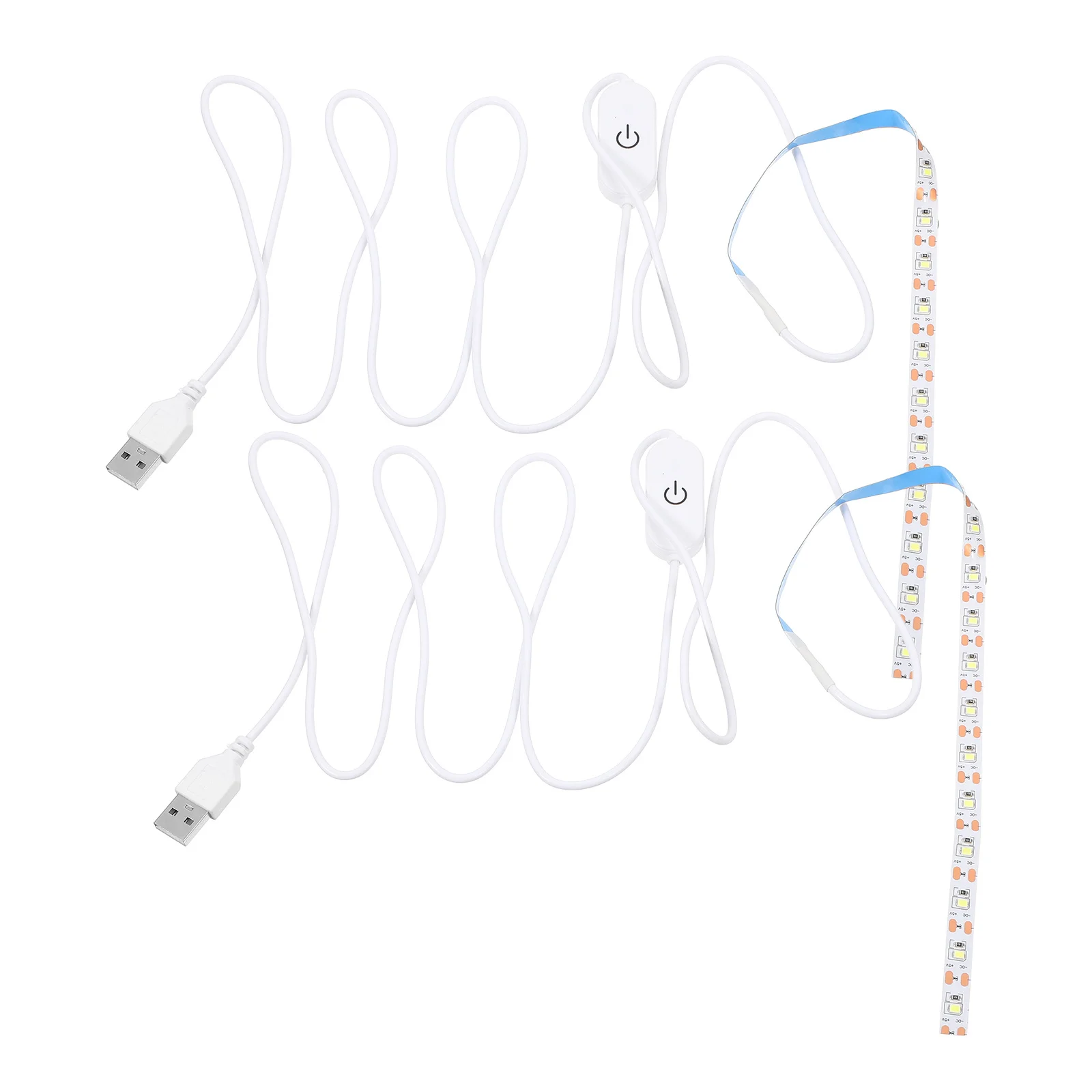 

2Pcs LED Rope Light USB Operated Touch Dimming Strip Easy Install Adhesive for Sewing Machine Shelf Drawer Lighting