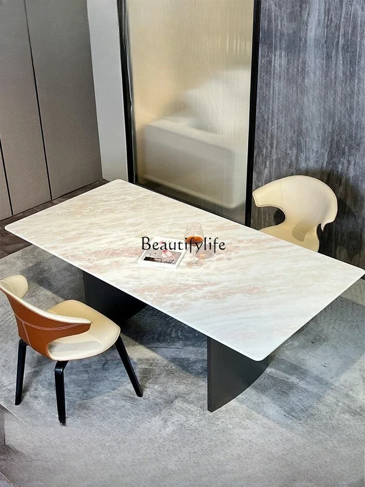 

FG28Natural marble dining table high-end simple luxury stone dining table