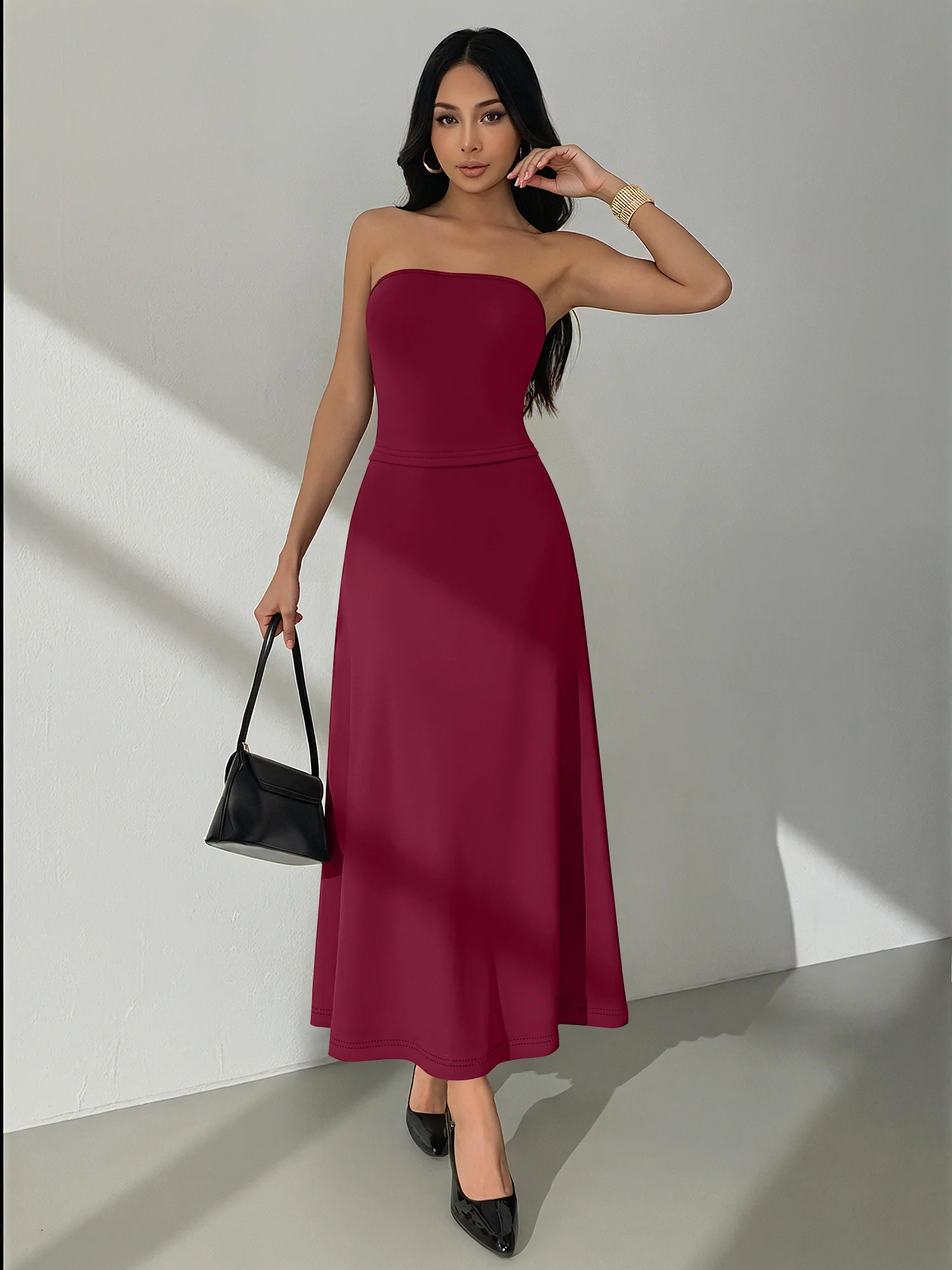 

Изысканный комплект из двух предметов: топ-бюстье и юбка-русалка с высокой талией, женский летний облегающий элегантный наряд